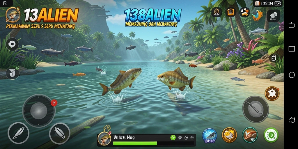 Tampilan gameplay menawan dari 138ALIEN yang menunjukkan aksi memancing.