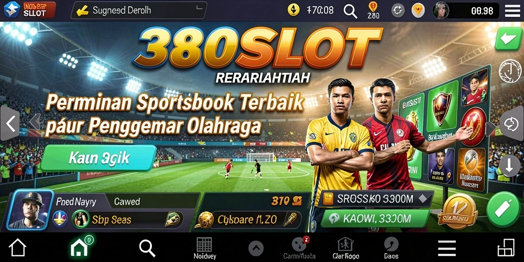 Tampilan utama aplikasi 380SLOT dengan gameplay Sportsbook yang menarik.