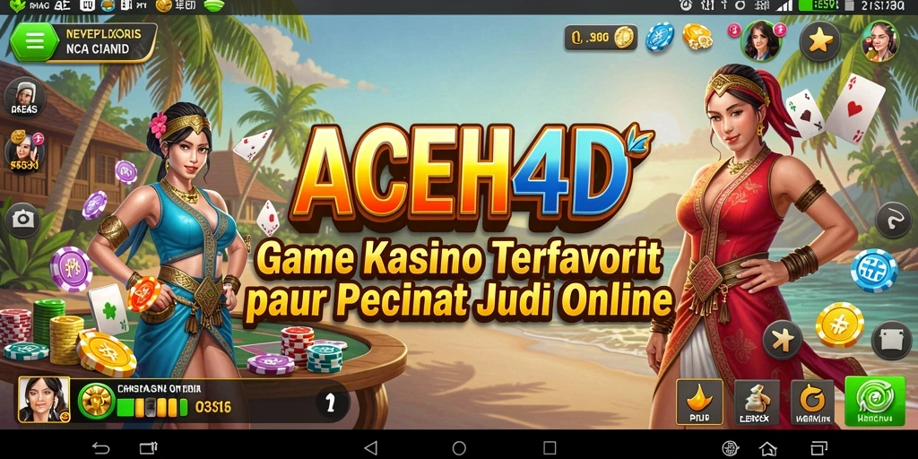 Tampilan antarmuka gameplay seru dari ACEH4D di kasino.