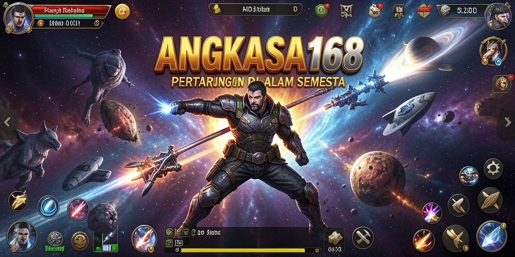 Screenshot menyenangkan dari gameplay <strong>ANGKASA168</strong> menampilkan pertarungan yang intens.