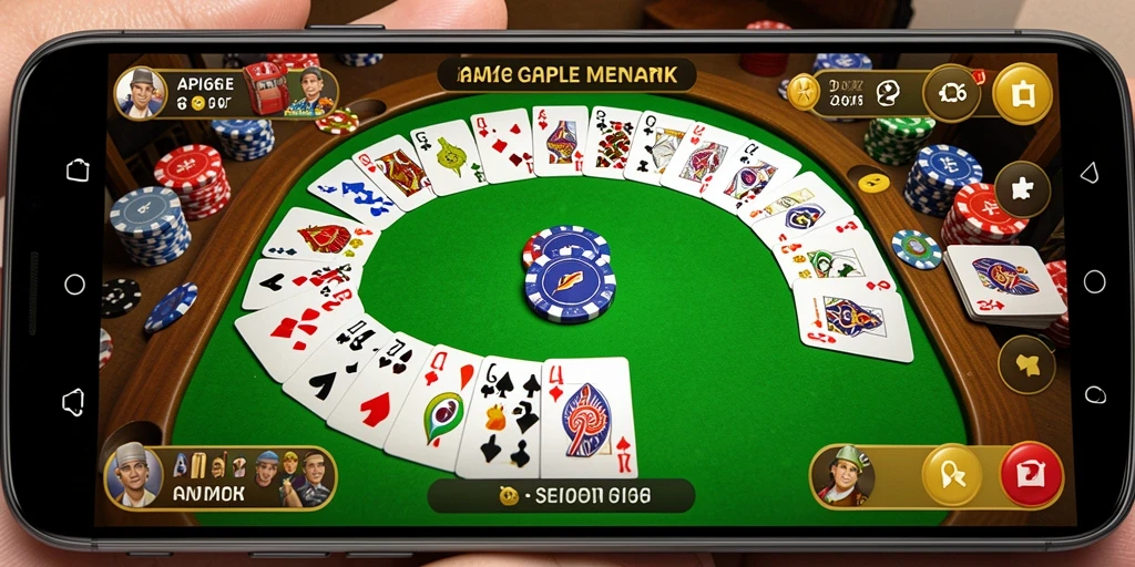 Tampilan visual seru dari gameplay Gaple di API66.