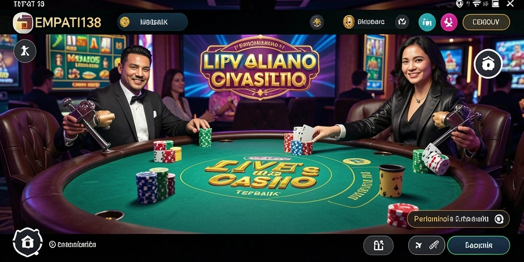 Tampilan gameplay Live Casino yang mendebarkan dan interaktif.