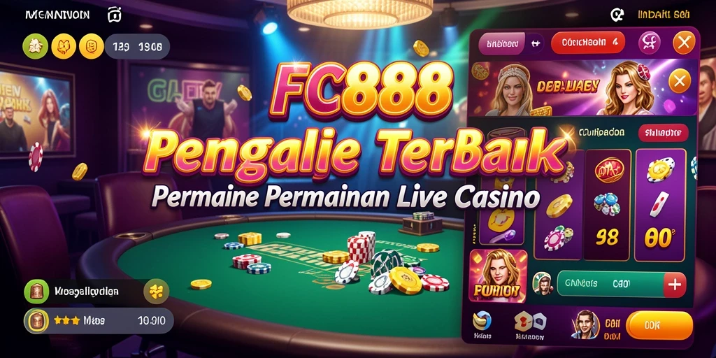 Screenshot gameplay FC888 menampilkan dealer profesional dan pemain berinteraksi secara langsung.