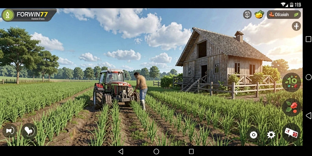 Tampilan menarik dari gameplay pertanian yang seru di FORWIN77.