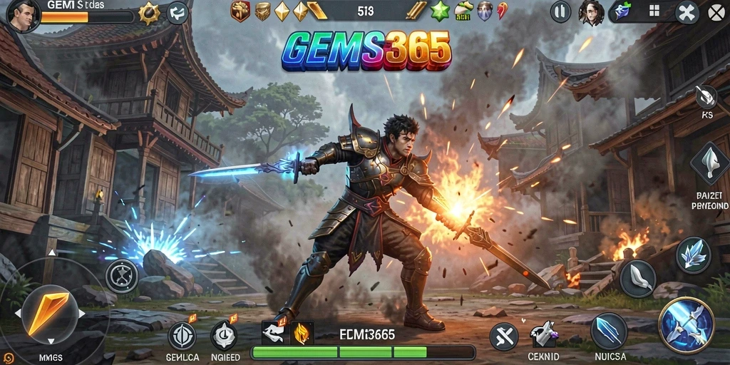 Tampilan gameplay GEMS365 yang menegangkan dan strategis.