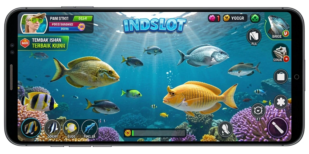 Gameplay menarik dari INDSLOT saat menembak ikan.