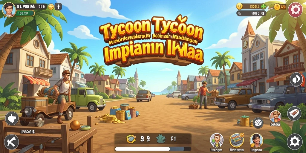 Tampilan gameplay <strong>LPO88</strong> dengan berbagai usaha yang dikelola.