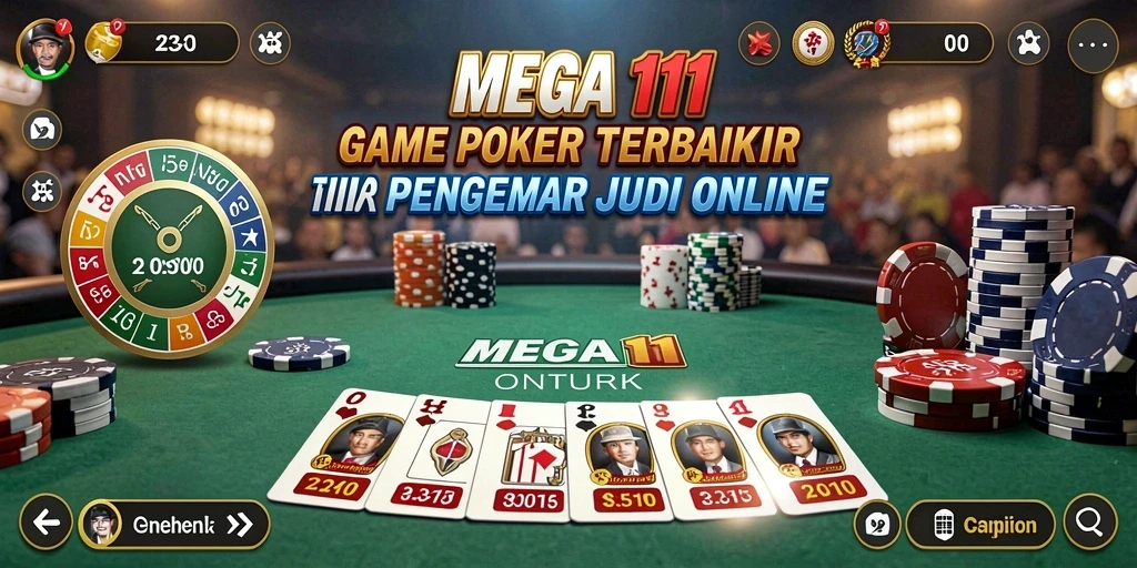 Tampilan gameplay poker yang seru dan mendebarkan di MEGA111.