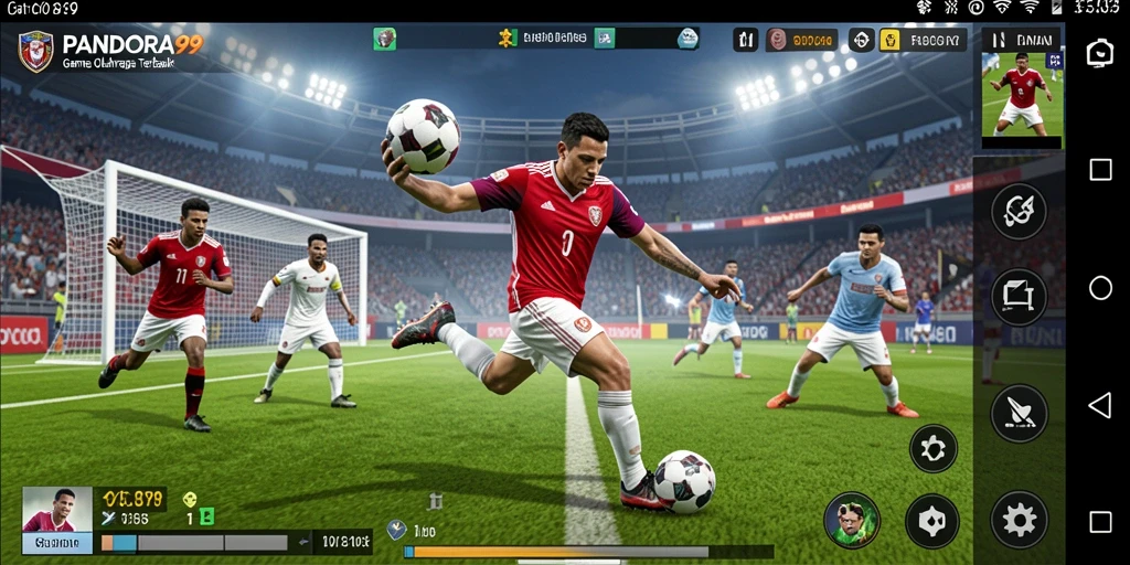 Tampilan utama gameplay PANDORA99 yang menampilkan berbagai cabang olahraga.