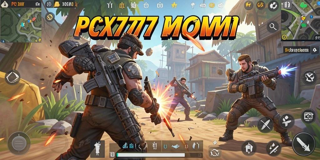 Tampilan screenshot gameplay PCX777 yang mendebarkan di arena Battle Royale.