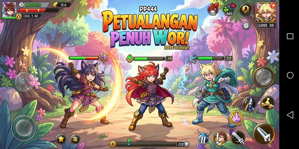 Tampilan gameplay seru dan interaktif dari PP444.