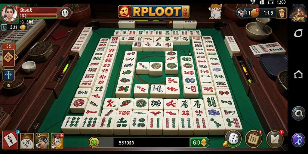 Screenshot utama RPLOOT menampilkan gameplay Mahjong yang menarik.