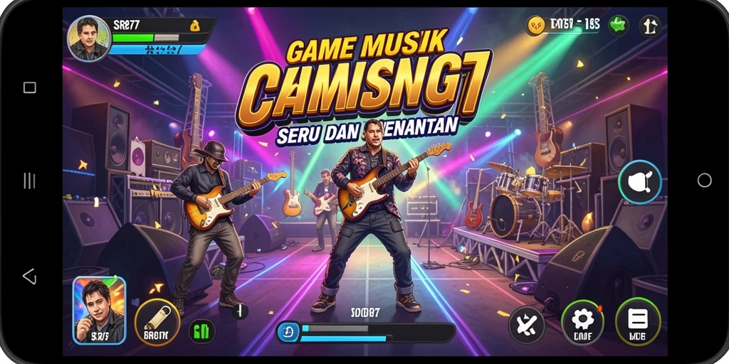Tampilan gameplay seru dari SR877 dengan berbagai lagu yang menantang.