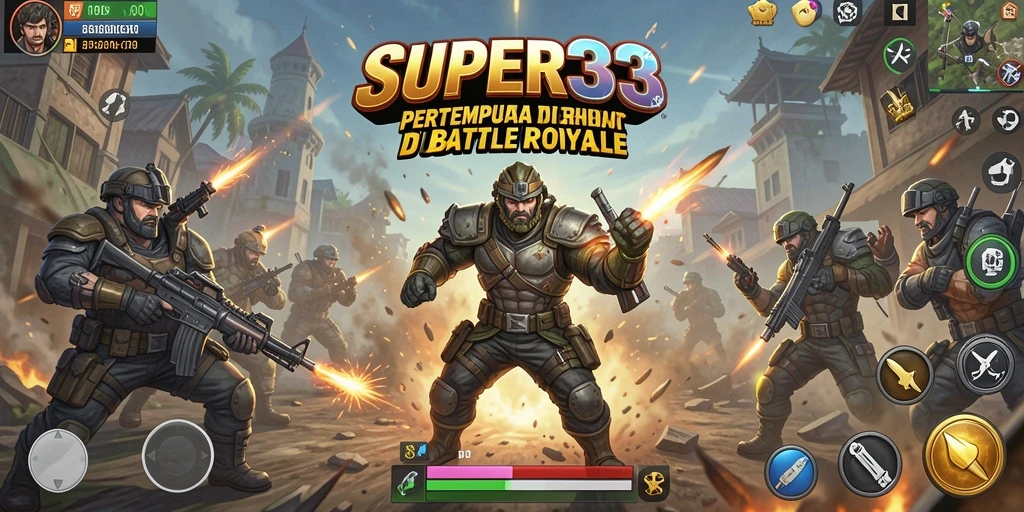 Tangkapan layar gameplay SUPER33 yang intens dan seru.