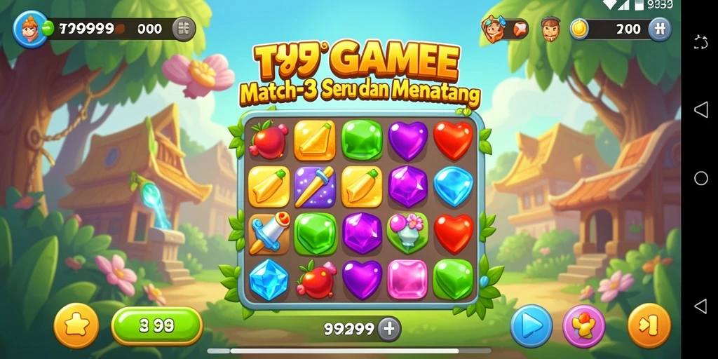 Gameplay seru T9999 dengan level yang menantang dan grafis menarik.