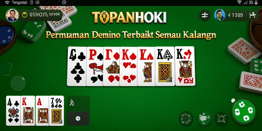 Tampilan gameplay seru dalam permainan domino TOPANHOKI.