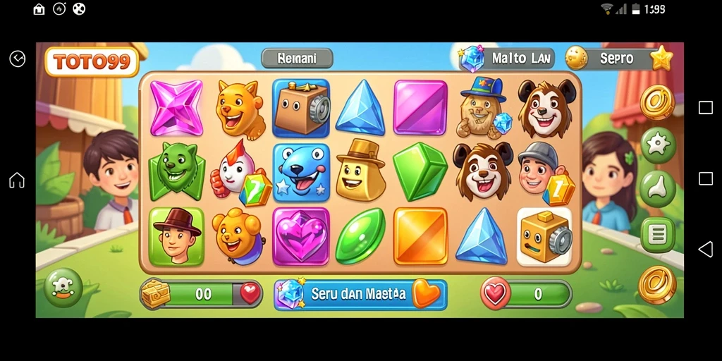 Screenshot gameplay TOTO99 yang menunjukkan keseruan Match-3.