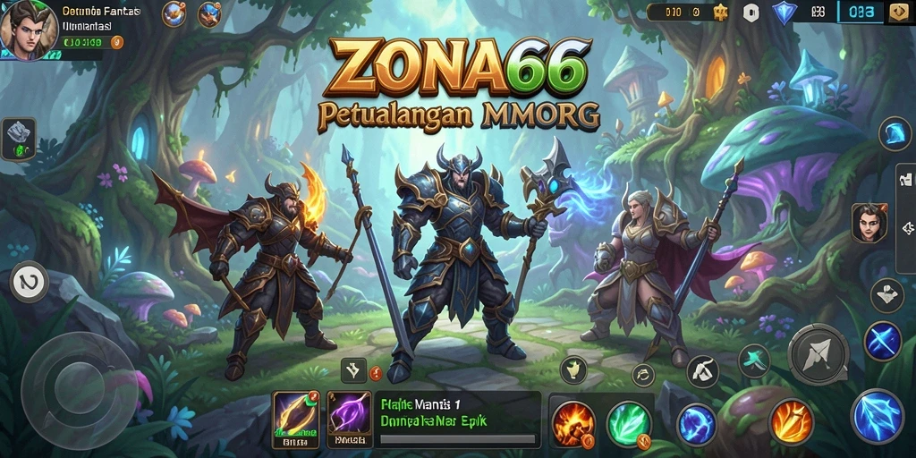 Gameplay ZONA66 menampilkan petualangan epik di dunia MMORPG.